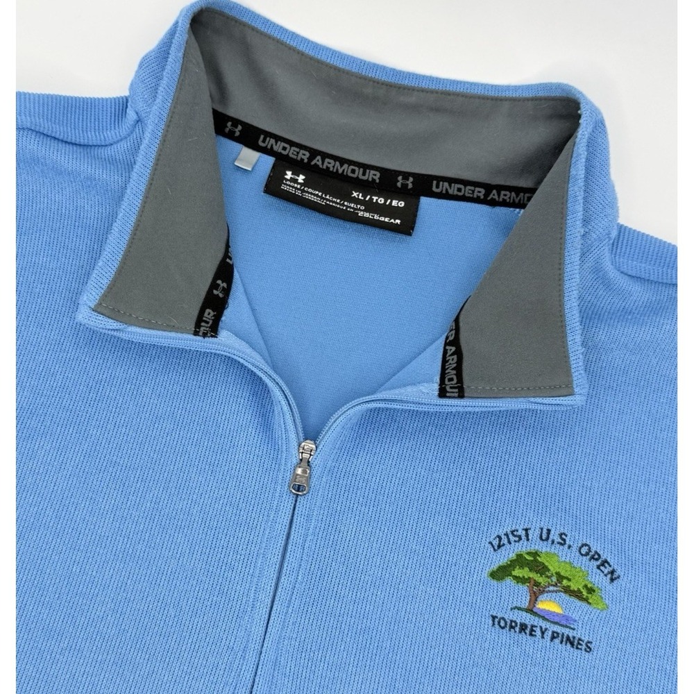 Under Armour ColdGear 1/4 Zip Pullover XL Blue US Open Torrey Pines Golf